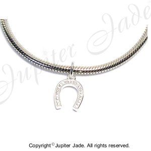 FREE S/H  925 Silver horseshoe charm- fits Pandora bracelets